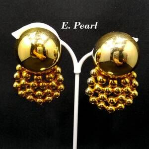 Vintage Edwin Pearl Runway Earrings, Gold Plate, 1950s Mid-century Modern